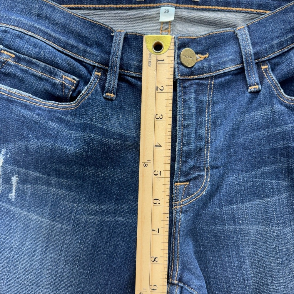 Frame Denim Le Skinny de Jeanne Distressed Ripped Knee Jeans Womens Size 29 - Picture 7 of 14